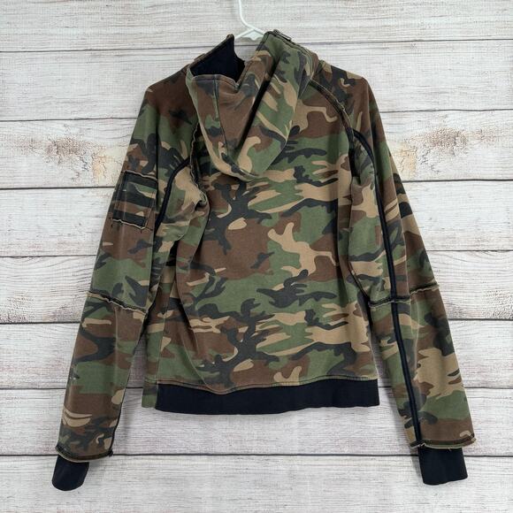 Vintage Fallen Skate Camo Full Zip Removable Hood Hoodie Sweatshirt Mens S Green - Picture 2 of 11